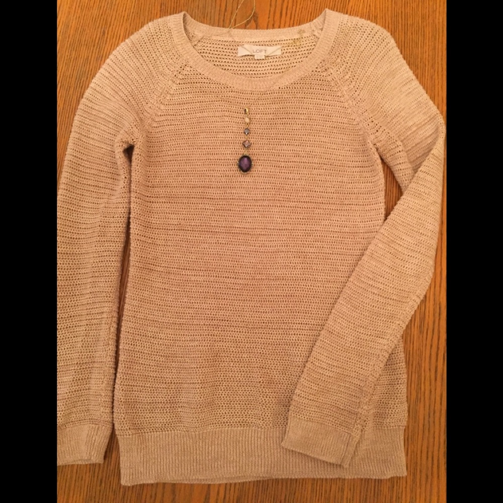 Loft pink marbled sweater